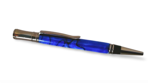 Dark Blue Pearl In Gun Metal Officer Handmade Pen