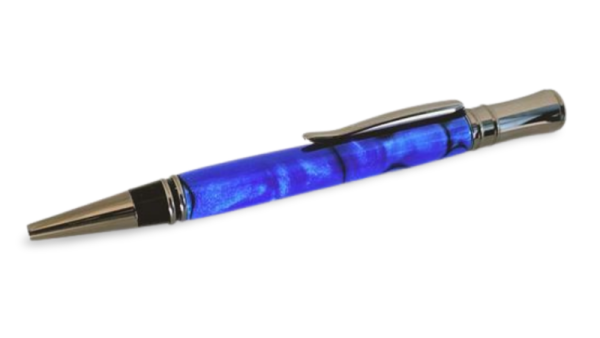 Dark Blue Pearl In Gun Metal Officer Handmade Pen