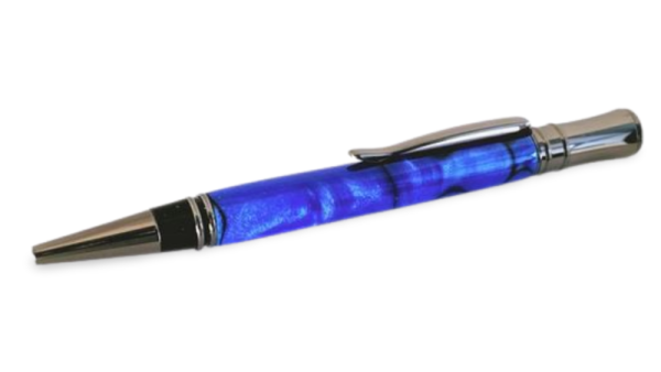 Dark Blue Pearl In Gun Metal Officer Handmade Pen