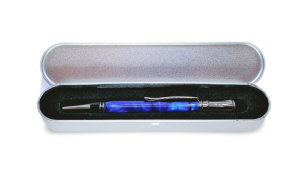 Dark Blue Pearl In Gun Metal Officer Handmade Pen