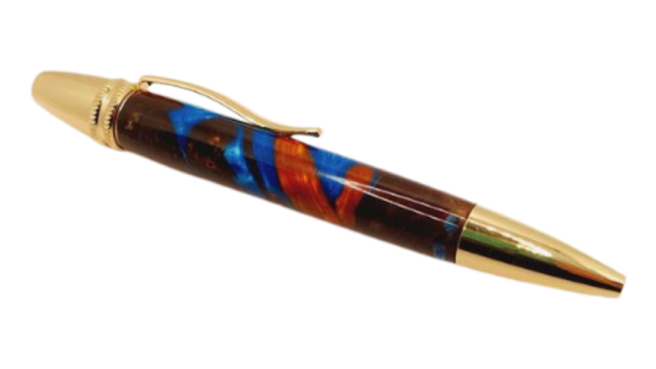 Blue Shakespeare Gold Poaris Twist Pen