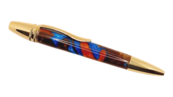 Blue Shakespeare Gold Poaris Twist Pen