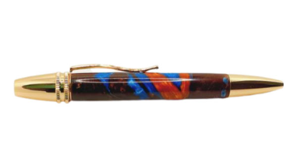 Blue Shakespeare Gold Poaris Twist Pen