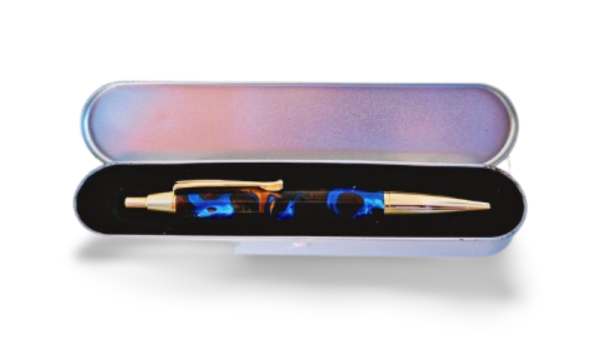 Blue Shakespeare Gold Devin Click Pen