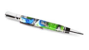 Ocean Swirl Silver Officer Executive Handmade Pen