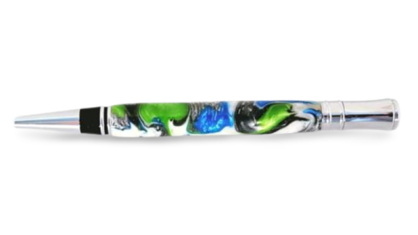 Ocean Swirl Silver Officer Executive Handmade Pen